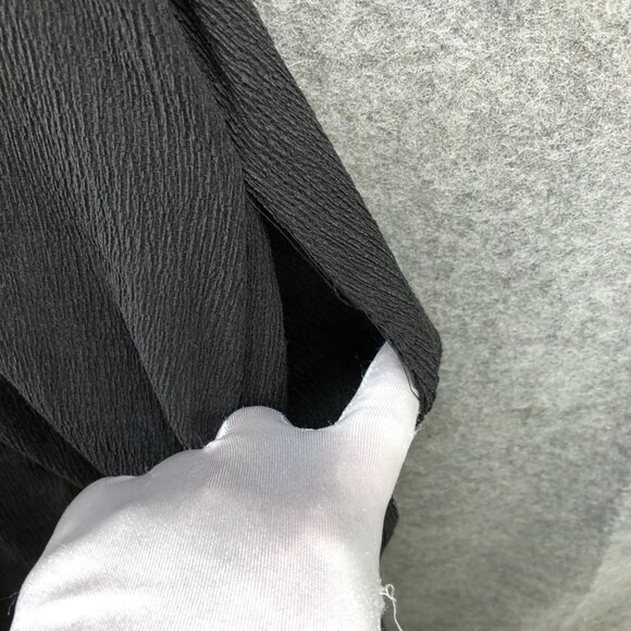 NWT Three Bird Nest Ellie Ruffle Midi Dress M Cami Black Crepe Scoop Neck Loose - Picture 9 of 10